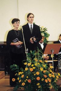 Dorota Kanafa i Dariusz Adamowski podczas prowadzenia przesłuchań finałowych.